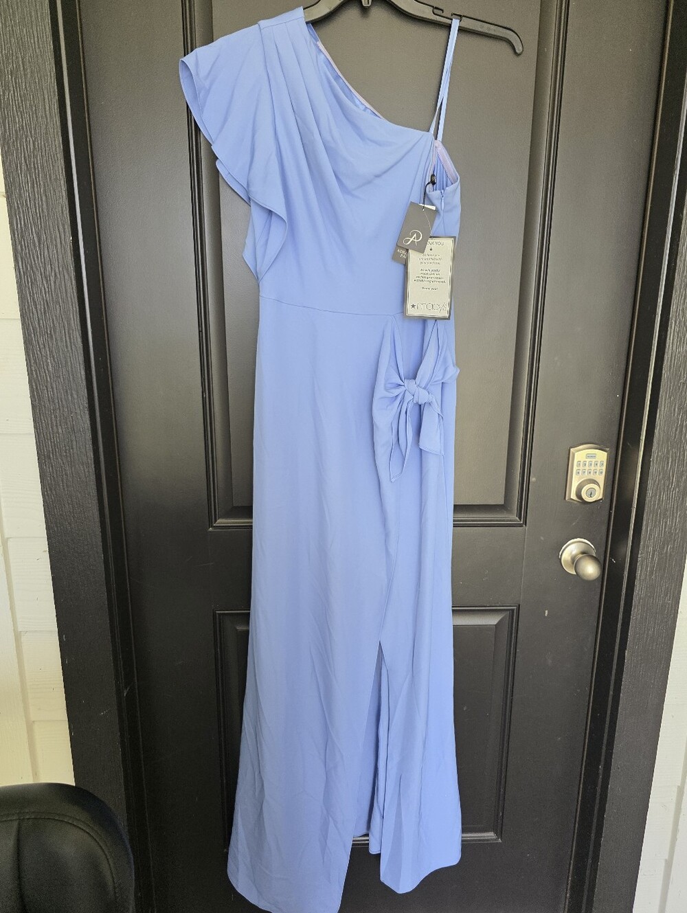 NWT Adrianna Papell One Shoulder Peri Cruise Blue Gown Dress Sz 10 $198 Party - Picture 3 of 11
